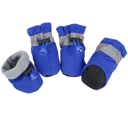 4pcs Antiskid Puppy Shoes Waterproof Winter Pet Dog Anti-slip Rain Snow Boots Footwear Thick Warm For Prewalkers Socks Booties - Image 3