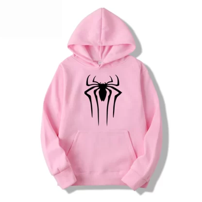 2024Fashion brand Men's Hoodie Casual Hoodie Sweatshirt Men's/Women's top Solid color printed spider hoodie sweatshirt - Image 4