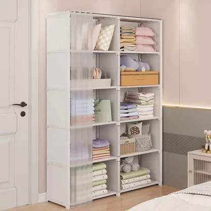 6/5 Layers Dustproof Wardrobe Bedroom Open Simple Assembly Storage Cabinet High Capacity Partition Bookshelf Closet Organizer - Image 4