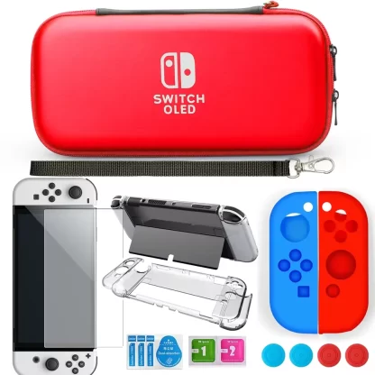 For Nintendo Switch Oled Case bundle Bag Pack Game Accessories Kit Hard Shell Travel Storage Bag JoyCon Protective Cover Grip - Image 2