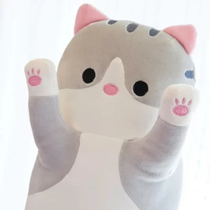 19.5in Cute 50cm Cat Plush Toy Long Pink Brown Grey Sleeping Cats Leg Pillow Squishy Little Animal Doll Appeasing Plushie Gift - Image 4