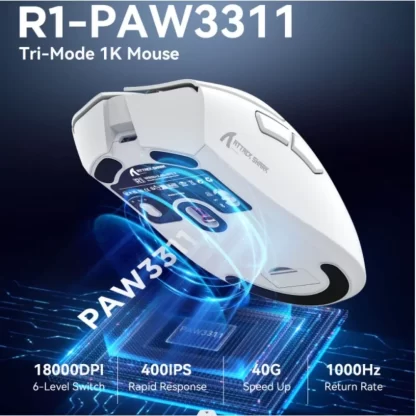 Attack Shark R1 Wireless gamer mouse,PAW3311 1KHZ 18000dpi,Bluetooth Mouse, Macro Gaming Mouse,mouse pad/pc - Image 6