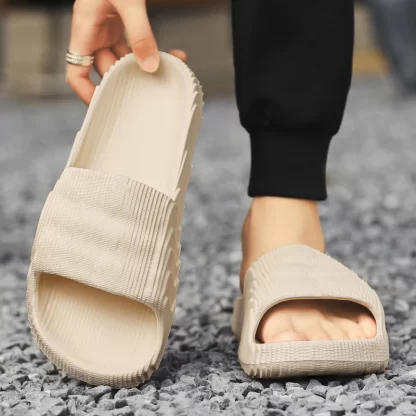 Soft Home Slippers Couple Summer Indoor Skid Proof Bathroom Slippers Sandals Hotel Solid Color Men Women Flip Flops Flat Shoes - Image 5