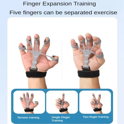 Hand Grip 5 Finger Exerciser Strength Trainning Power Forearm Rehabilitation Silicone Trainer Adjustable Strengthener For Wrist - Image 6