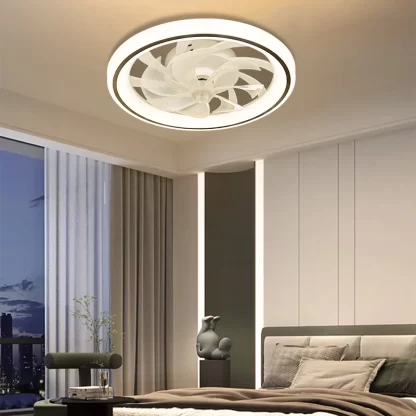 Smart Ceiling Fan Fans With Lights Remote Control Bedroom Decor Ventilator Lamp 48cm Air Invisible Blades Retractable Silent - Image 2