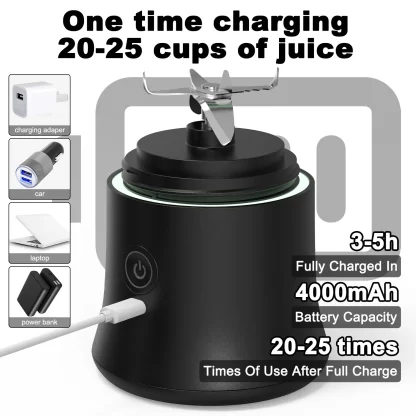 Portable Blender 600ML Electric Juicer Fruit Mixers 4000mAh USB Rechargeable Smoothie Mini Blender Personal Juicer - Image 5