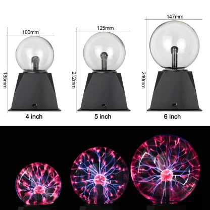 Magic Crystal Plasma Ball Lamp 3/4/5/6/8 Inch LED Night Light Kid Birthday Christmas Gift Lighting Bedroom Decor Novelty Lamp - Image 4