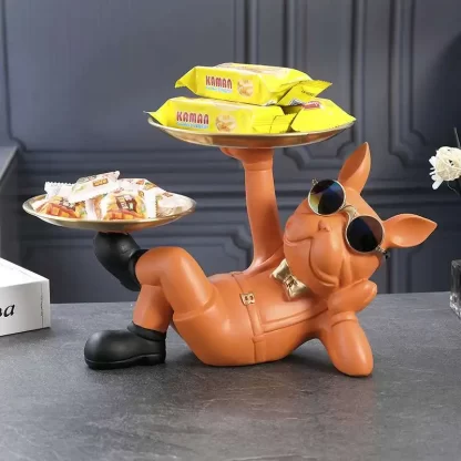 Nordic French Bulldog Animal Figurines Resin Cool Dog Sculpture Tray Candy Snack Key Fruit Jewelry Storage Statue HomeDecor - Image 3