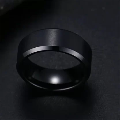 Charm Jewelry Ring for Men Women Stainless Steel Black Rings Wedding Engagement Band Quality Matte Male Jewelry - Image 6