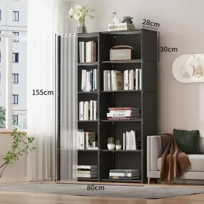 6/5 Layers Dustproof Wardrobe Bedroom Open Simple Assembly Storage Cabinet High Capacity Partition Bookshelf Closet Organizer - Image 6