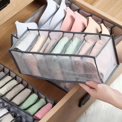 6/7/11 Foldable Underwear Underwear Socks Organizer With Dividers Clothes Storage Box Breathable Mesh Bag For Wardrobe - Image 3