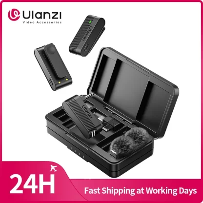 Ulanzi A100 Wireless Microphone Lavalier MIC for iPhone 16 15 Pro（Max） Camera Sound Recording Real-time Monitoring J12 Upgrade