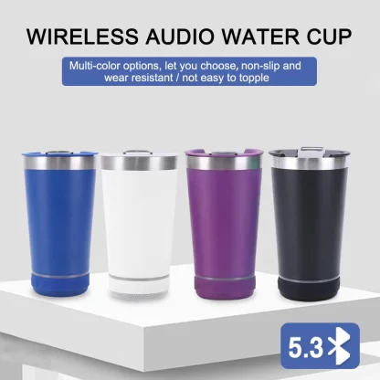 Smart Wireless Music Cup Thermos Cup With Radio Outdoor Car Audio Waterproof Thermos Cup Built-in Bottle Opener Beer Mug - Image 5