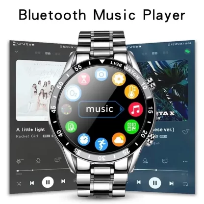 LIGE 2024 Smart Watch Men Full Circle Touch Screen Bluetooth Call Men Smartwatch Waterproof Sport Activity Fitness Watch+Box - Image 3