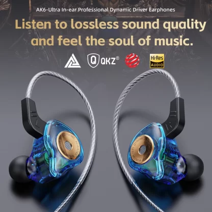 Original QKZ AK6Ultra HiFi Wired Earphone In Ear Monitor Headphone Bass Stereo Dynamic Headset Sport Race Earbuds 3.5MM With Mic - Image 2