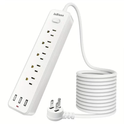 US Plug Power Strip Electrical Socket 5 AC Outlets 3 USB Ports 3.3FT/6FT Extension Cable Multiprise Network Filter Fast Charging