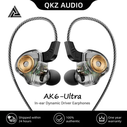 Original QKZ AK6Ultra HiFi Wired Earphone In Ear Monitor Headphone Bass Stereo Dynamic Headset Sport Race Earbuds 3.5MM With Mic